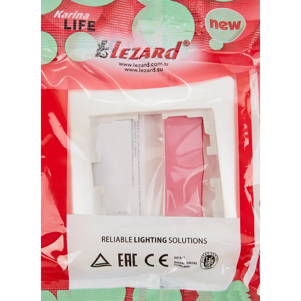 Рамка для розеток и выключателей Lezard Karina Life 1 пост горизонтальная цвет жемчужный белый перламутровый 84410559 STLM-2088434 - Вид №2