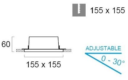 Terzo Light Регулируемый квадратный встраиваемый светильник Ceramic V4081100 - Вид №2