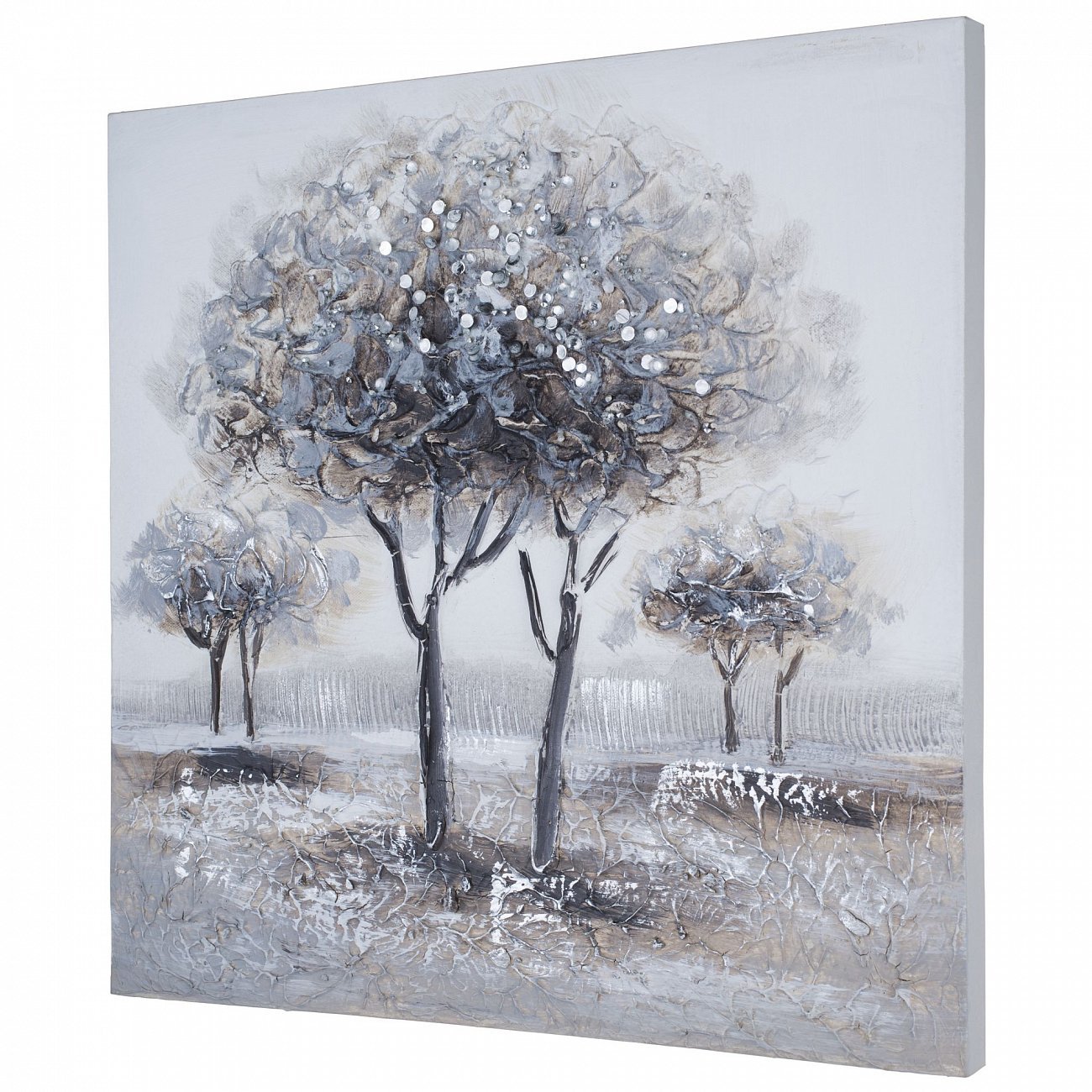 Картина на холсте со стразами темно-серая 40х40 см Tomas Stern TOMAS STERN  00-3872609 Белый;серый;разноцветный  - Вид №1