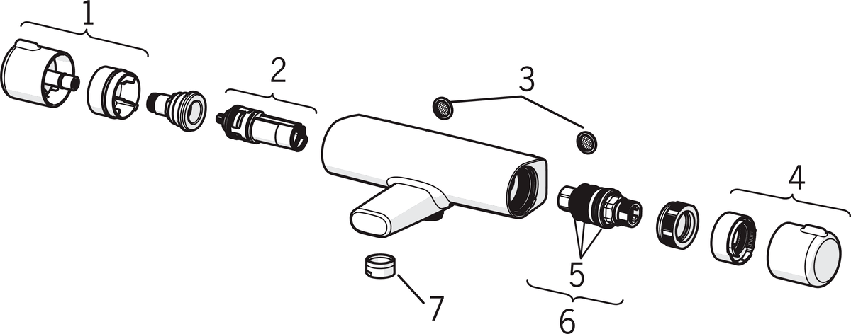 Oras 7462G Смеситель для душа и излив 7462G Nova Хром  - Вид №5