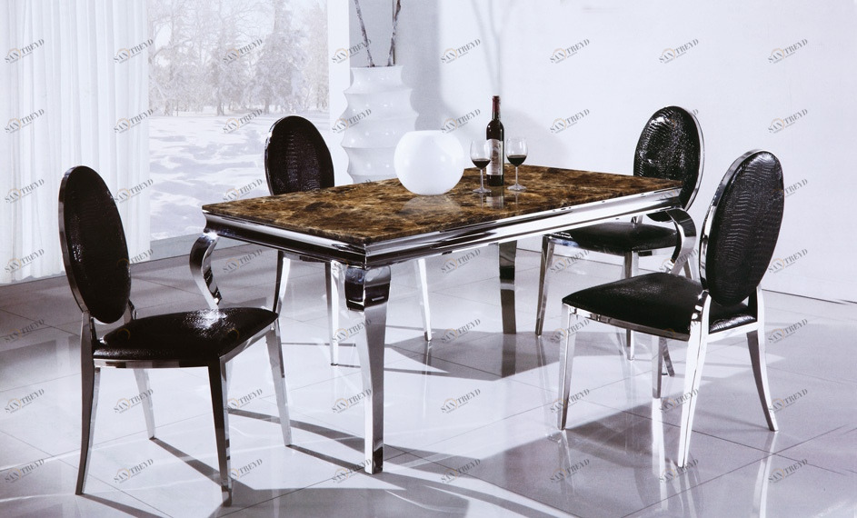 Обеденный стол со столешницей из мрамора 150х90 см коричневый ДОМАШНЯЯ ОБСТАНОВКА SKY COLLECTION 00-3886309 Коричневый Santreyd 
