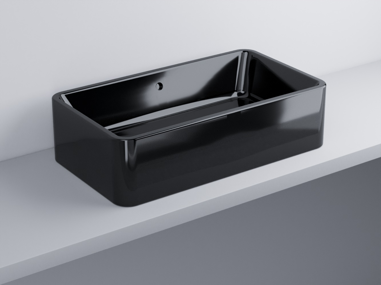 SHLAA7520-N Раковина накладная прямоугольная с переливом 75 x 20 h cielo Shui Ceramica Cielo