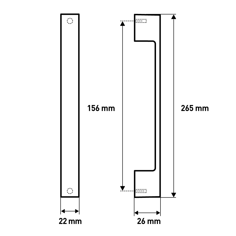 Мебельная ручка  Скоба, 256 мм, черный LJPS0158 Public Steel Россия  - Вид №4