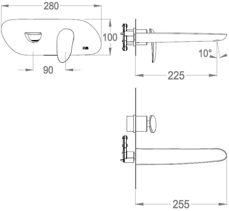 Fir Italia Смеситель для умывальника, однорычажный Synergy open 93 9310208 - Вид №1