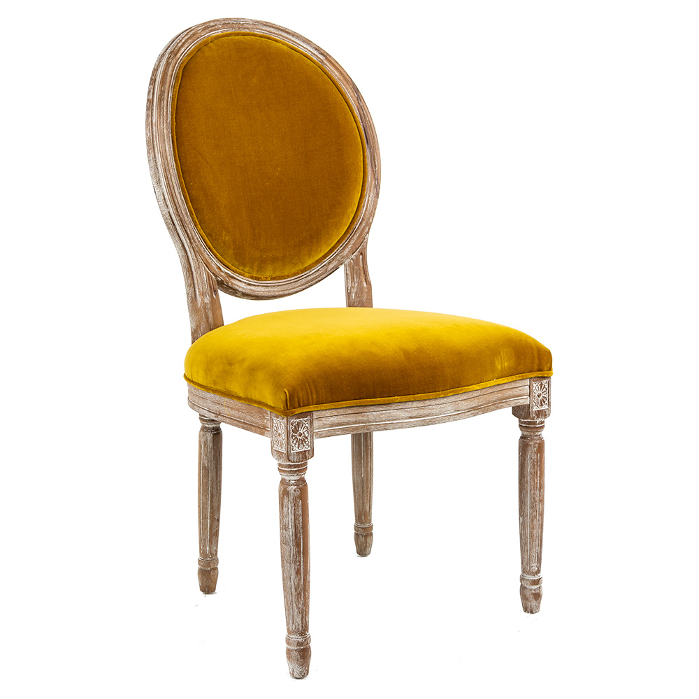 3113011 Стул «Луи / Медовая горчица» (бархат, лесной орех) Object Desire  - Вид №1