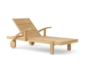 Садовая кровать с откидной спинкой из тикового дерева с колесами