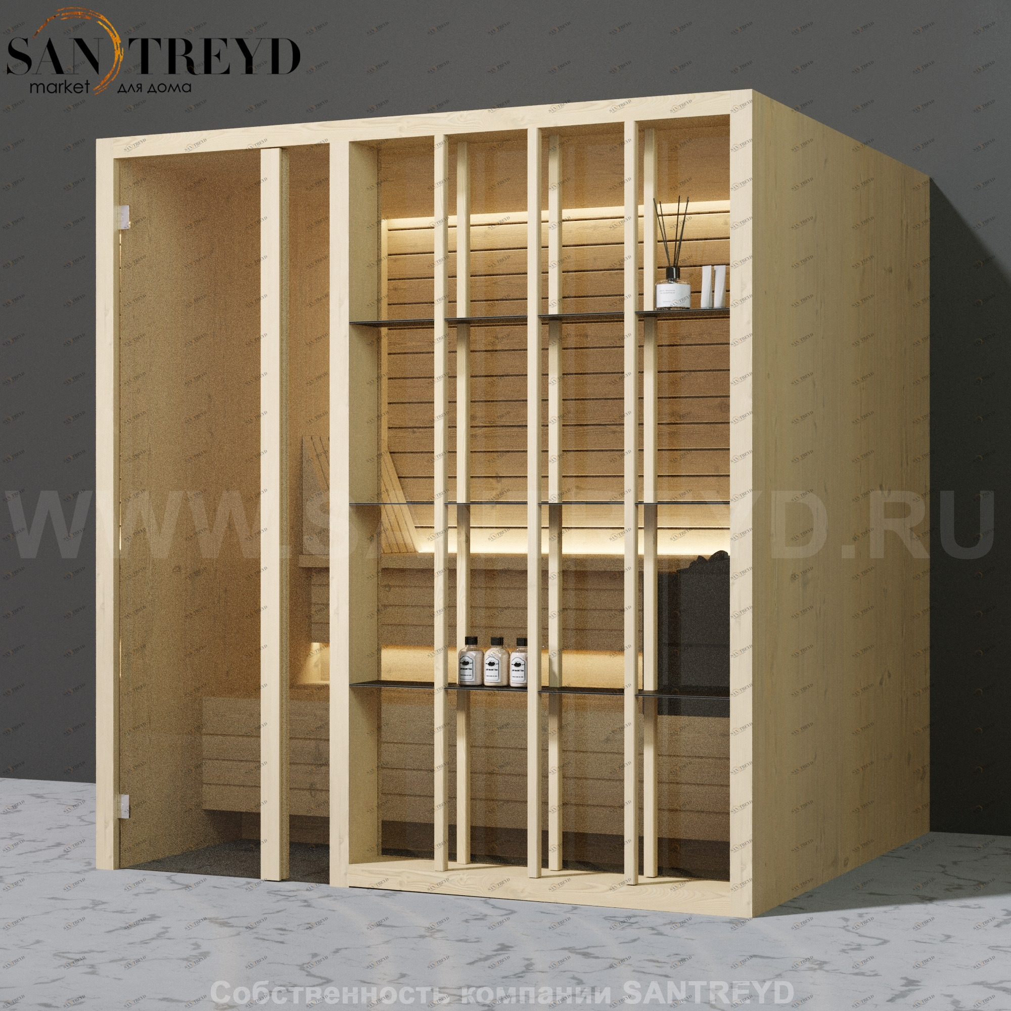 Effegibi YOKU.S80 SA.70100010 Сауна с левой дверью. Мощность: 8 кВт макс. Размеры: длина 202 см, ширина 180 см. Отделка: осина термообработанная SA70100010