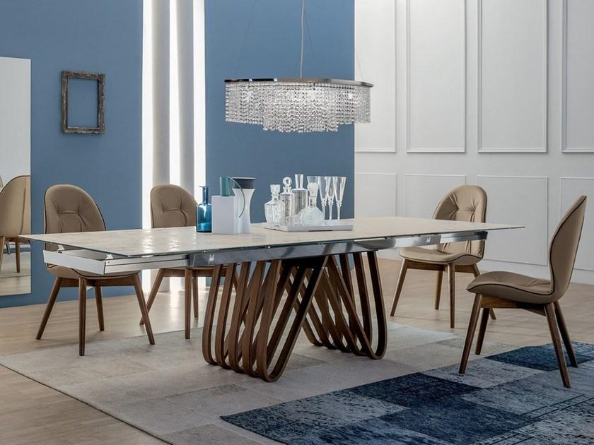 Tonin Casa Прямоугольный стол для гостиной из дерева и стекла Arpa sun-id-1402158 - Вид №1