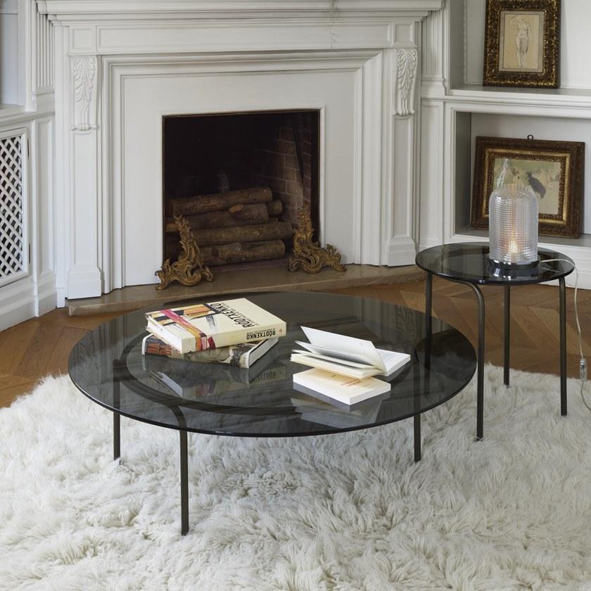 Ligne Roset Круглый высокий журнальный столик из закаленного стекла  19980380  - Вид №3