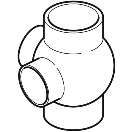 368.335.16.1 Крестовина шаровая Geberit PE 88,5°, соединения 90° смещенные Geberit  - Вид №1