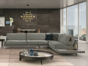 Bodema Угловой диван из ткани с полкой для журналов