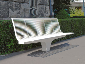 Скамья из нержавеющей стали со спинкой