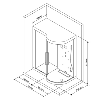 WE216.TR06LUC Kuma Сollection душевая кабина  Samo 42493 - Вид №3