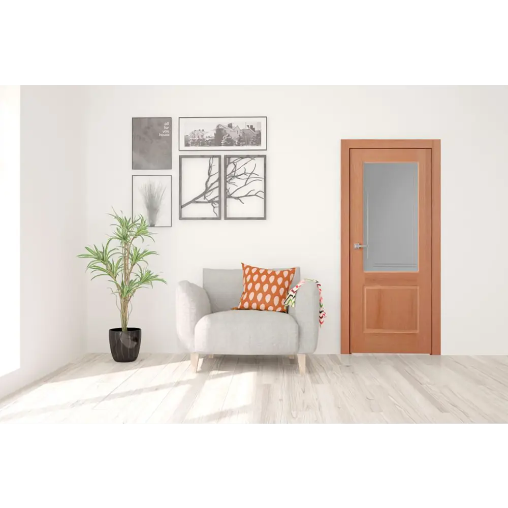 Дверь межкомнатная Бристоль остекленная шпон цвет дуб американский 90x200 см BELWOODDOORS STLM-2100316 - Вид №2