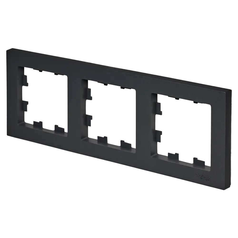 Рамка Systeme Electric AtlasDesign 3 поста цвет базальт 89457204 STLM-2113056 - Вид №1