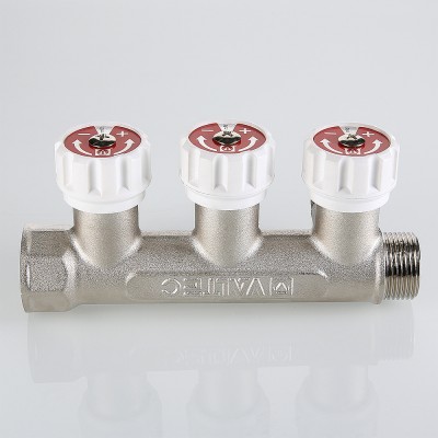 VTc.570.N.0503 Коллектор c регулирующими вентилями Valtec 3/4", 3 x 1/2"  - Вид №4
