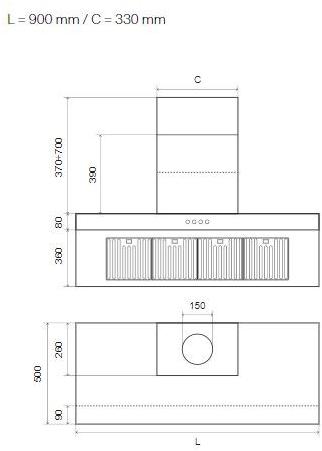 Ilve Настенная стальная вытяжка класса а Professional plus Agq90 Santreyd  - Вид №3