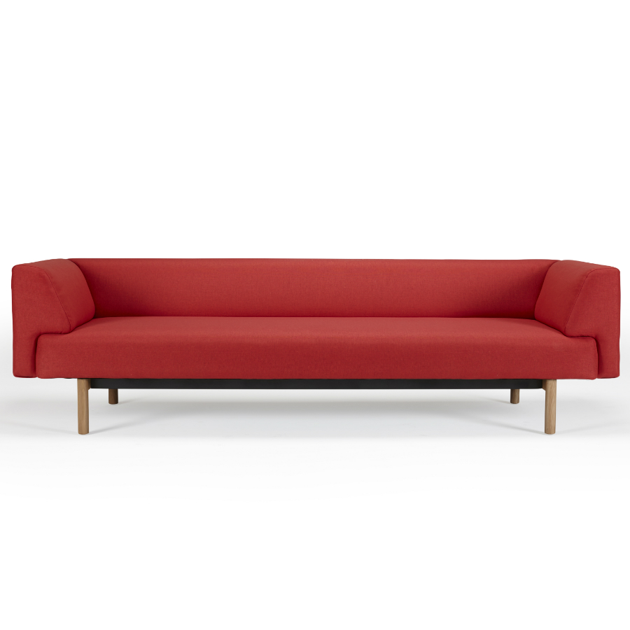 Диван-софа трехместный с мягкими подлокотниками Ebeltoft, лакированный дуб, красный Kragelund 21003202247 - Вид №1