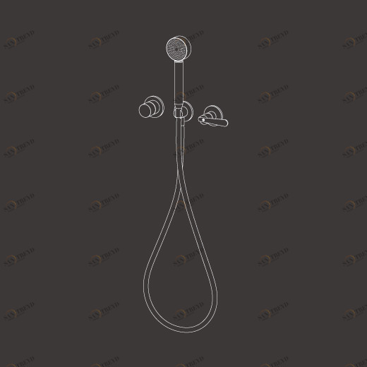 Настенный термостатический набор смеситель для ванной / душем с 2-ходовой запорный девиатором и круглый ручным душем диаметр 70 мм </ диапазона >  LTZ40 CEADESIGN 