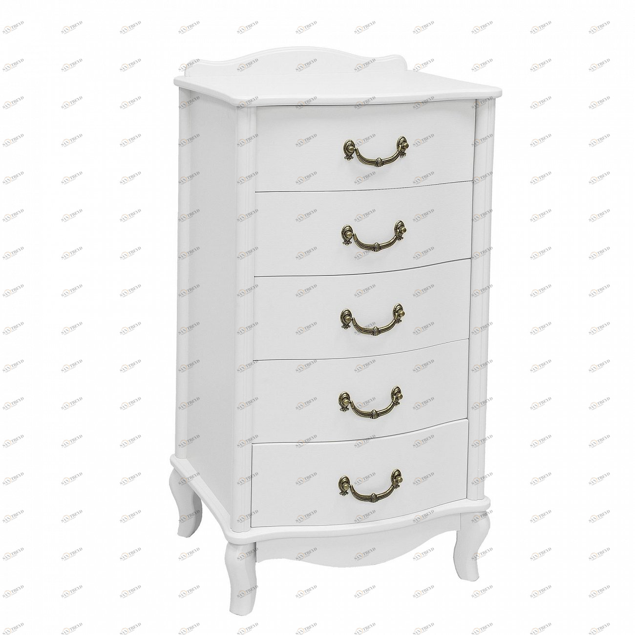 Комод белый высокий с 5 ящиками "Джульетта" IMPEX  00-3885585 Белый 