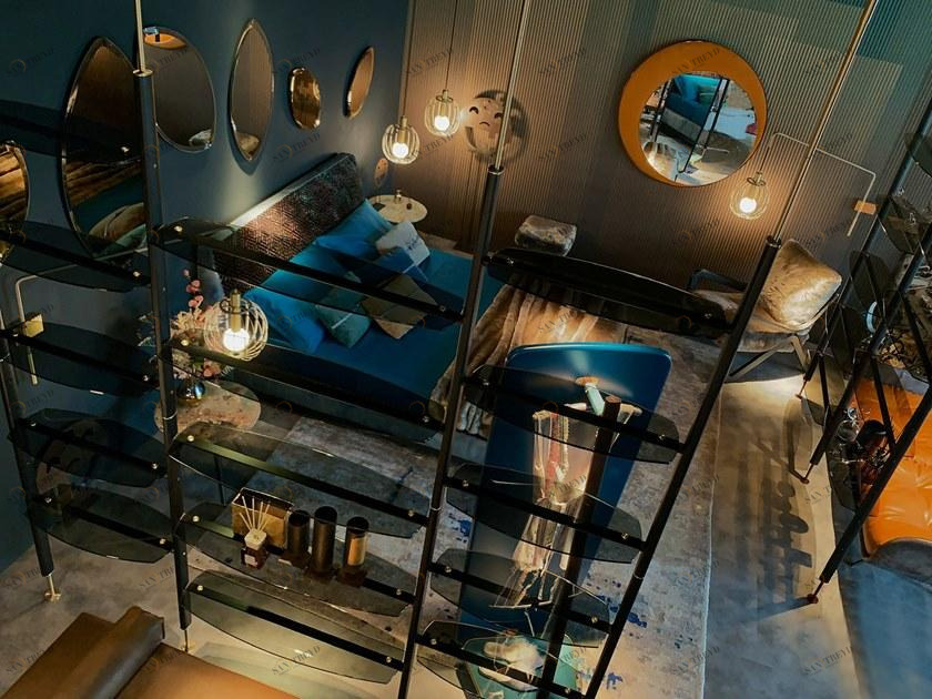 Borzalino Книжный шкаф из дерева и стекла с креплением от пола к потолку sun-id-1347000