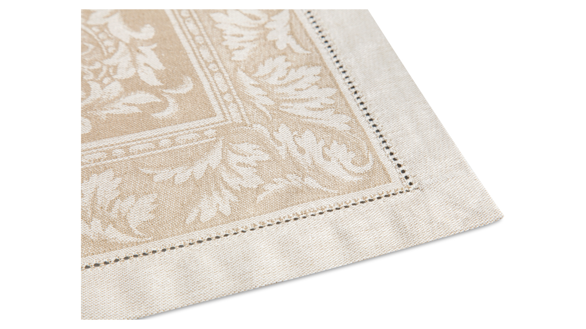 10652862 Яковлевский жаккард Салфетка столовая Яковлевский Жаккард Акантус 45х45см бежевая, полулен Ткань  - Вид №1