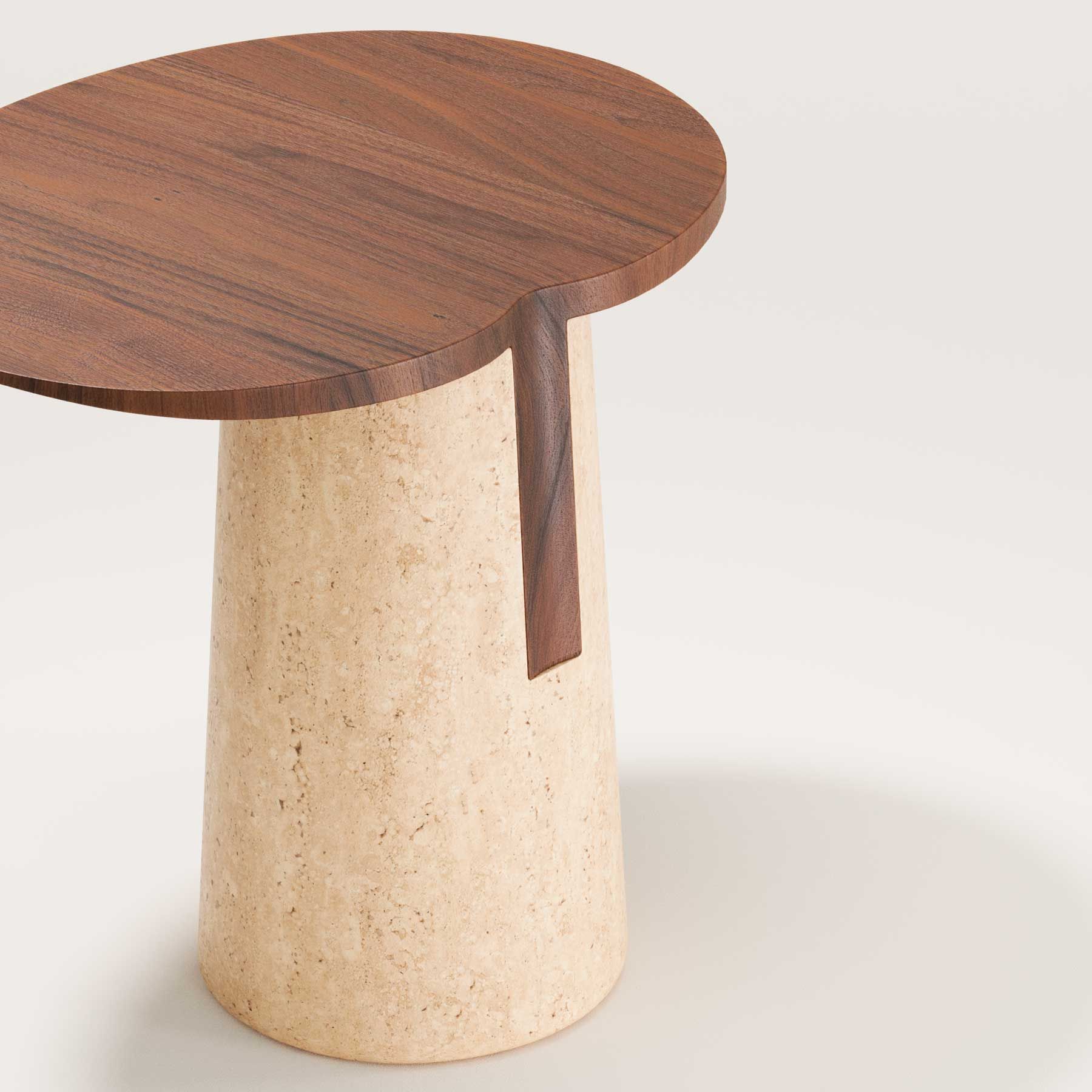 Овальный журнальный столик из дерева и травертина Wewood Anchor ARCH-00117262 - Вид №21