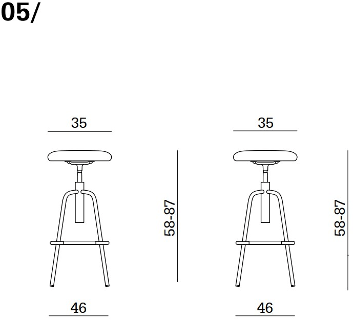 Linea Fabbrica Табурет регулируемый по высоте с подставкой для ног Mea soft sun-id-1446405 - Вид №1