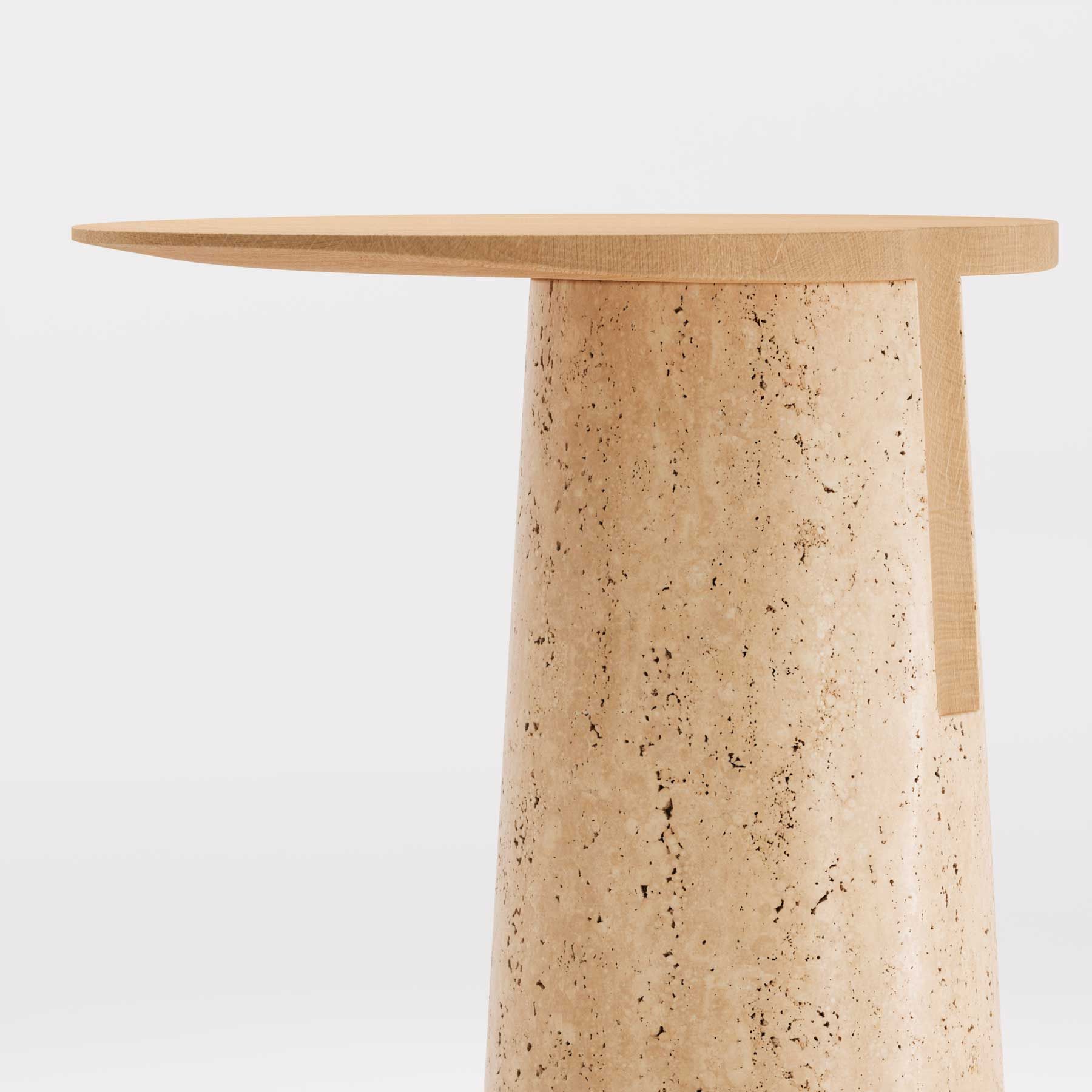 Овальный журнальный столик из дерева и травертина Wewood Anchor ARCH-00117262 - Вид №12