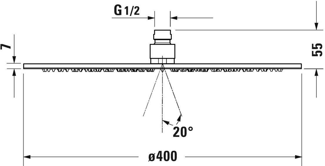 Duravit Ультраплоская душевая лейка с фиксированной струей sun-id-1399037 - Вид №5
