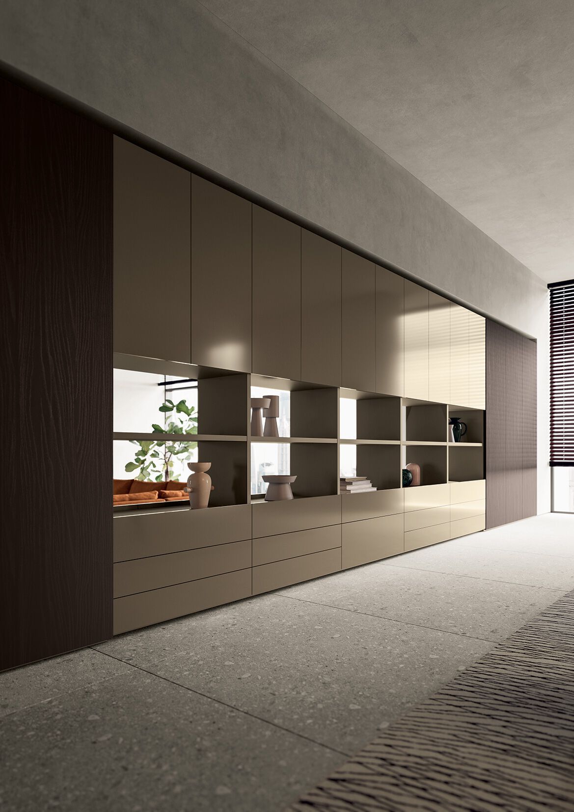 Деревянный секционный книжный шкаф с подставкой для телевизора Kico Living Systems ARCH-00075542 - Вид №6