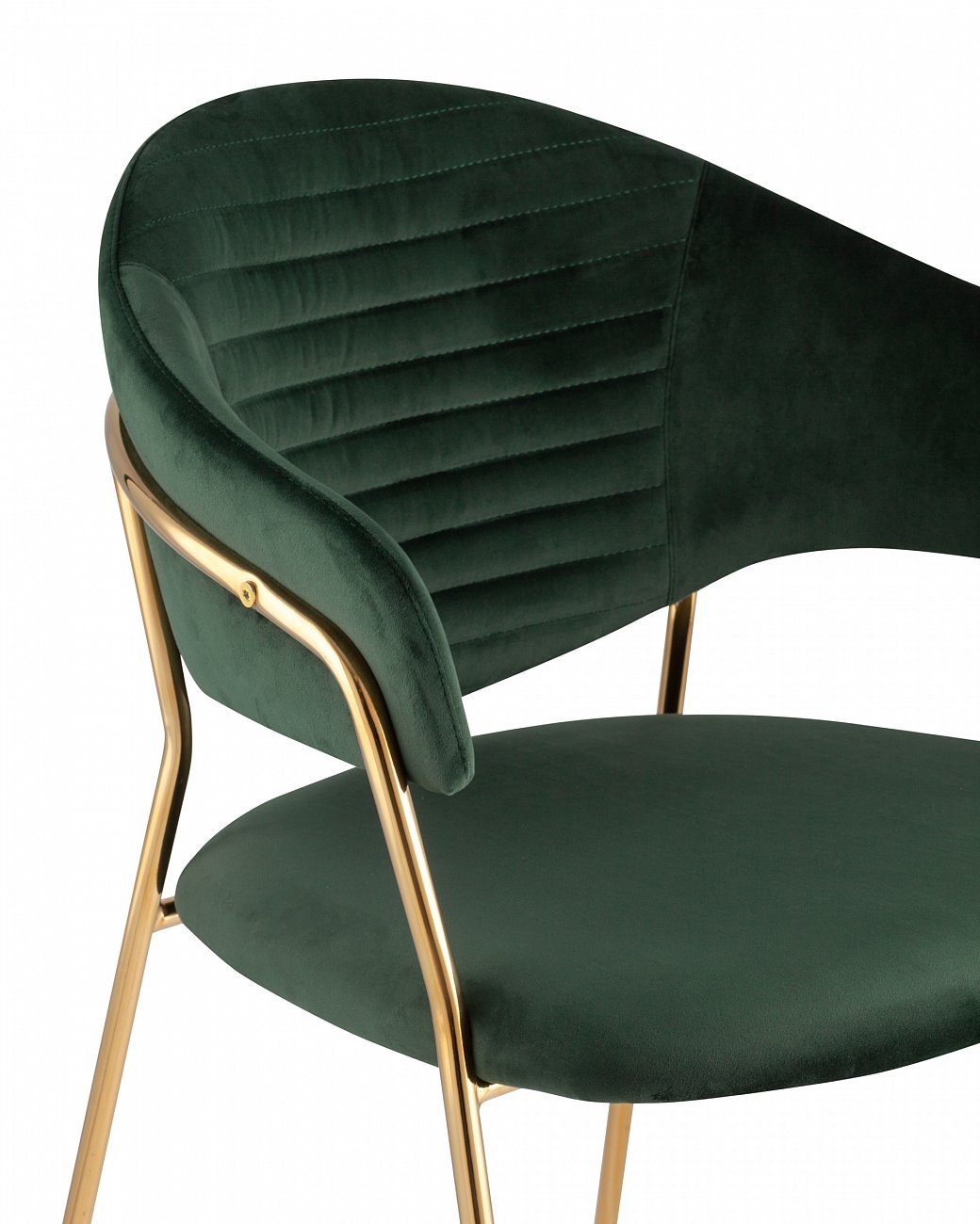 Стул с подлокотниками зеленый вельветовый "Эвита" STOOL GROUP ДИЗАЙНЕРСКИЕ, ИНТЕРЬЕРНЫЕ 00-3881850 Зеленый  - Вид №4