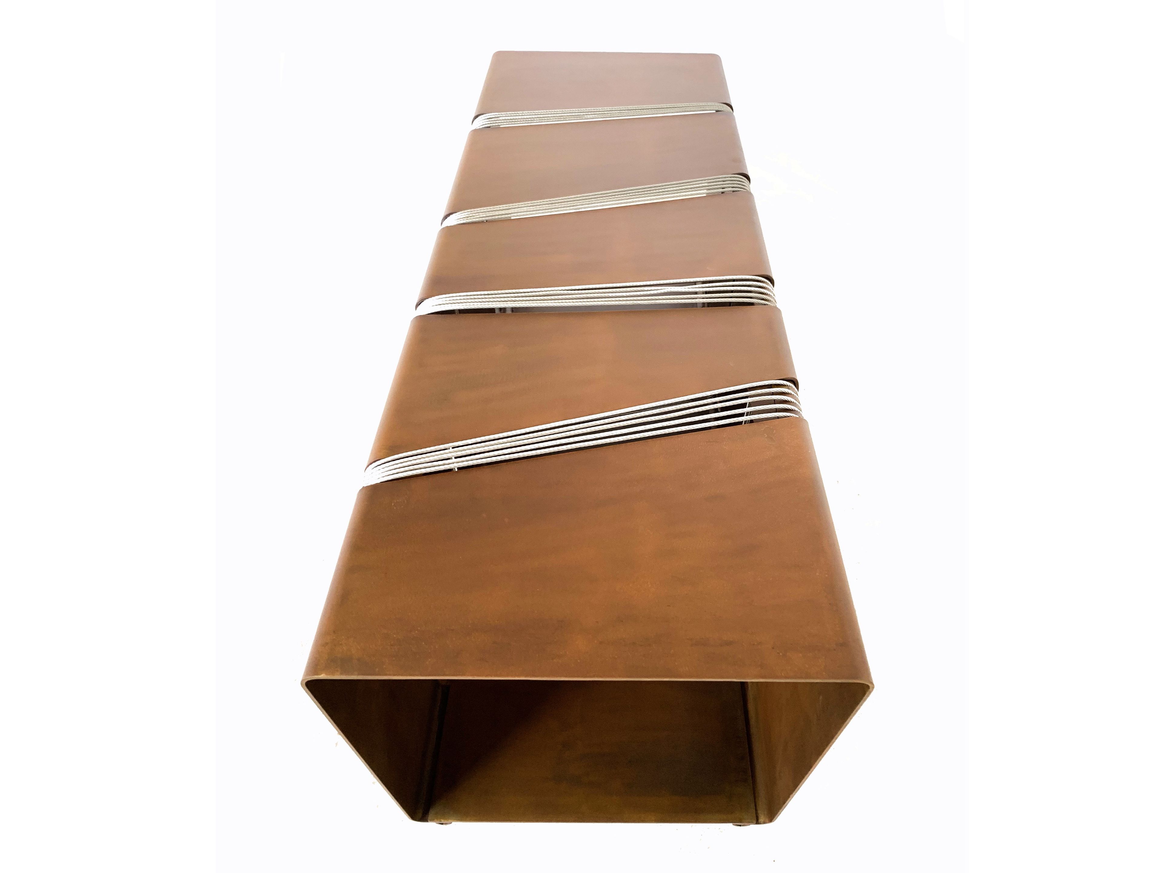 Стальная скамья Corten™ TrackDesign CUBICA ARCH-00021077 - Вид №2