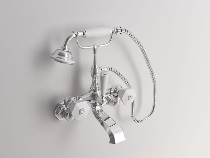 Настенный смеситель для ванны с 2 отверстиями и ручным душем Park Avenue Белый ARCH-00149612