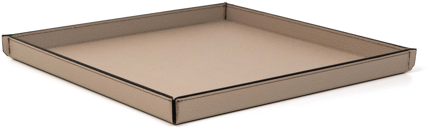 Квадратный поднос Leslie - 38X38XH2,5 см / плетеная кожа_черный