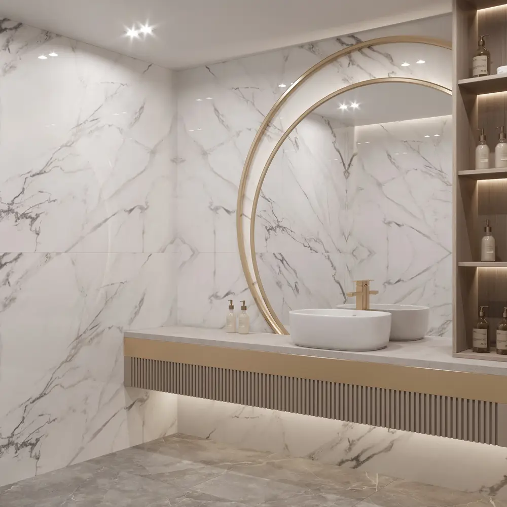 DEKOR PANEL Стеновая панель ПВХ Белый мрамор 2440×1220 мм 88537717 STLM-1014876 - Вид №4