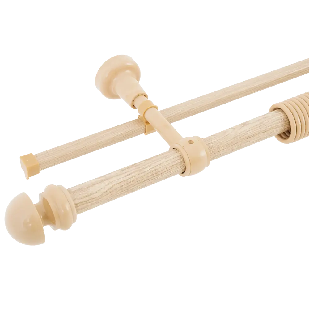 Карниз двухрядный 240 см металл/пластик цвет ель РУССКИЕ КАРНИЗЫ STLM-2158261