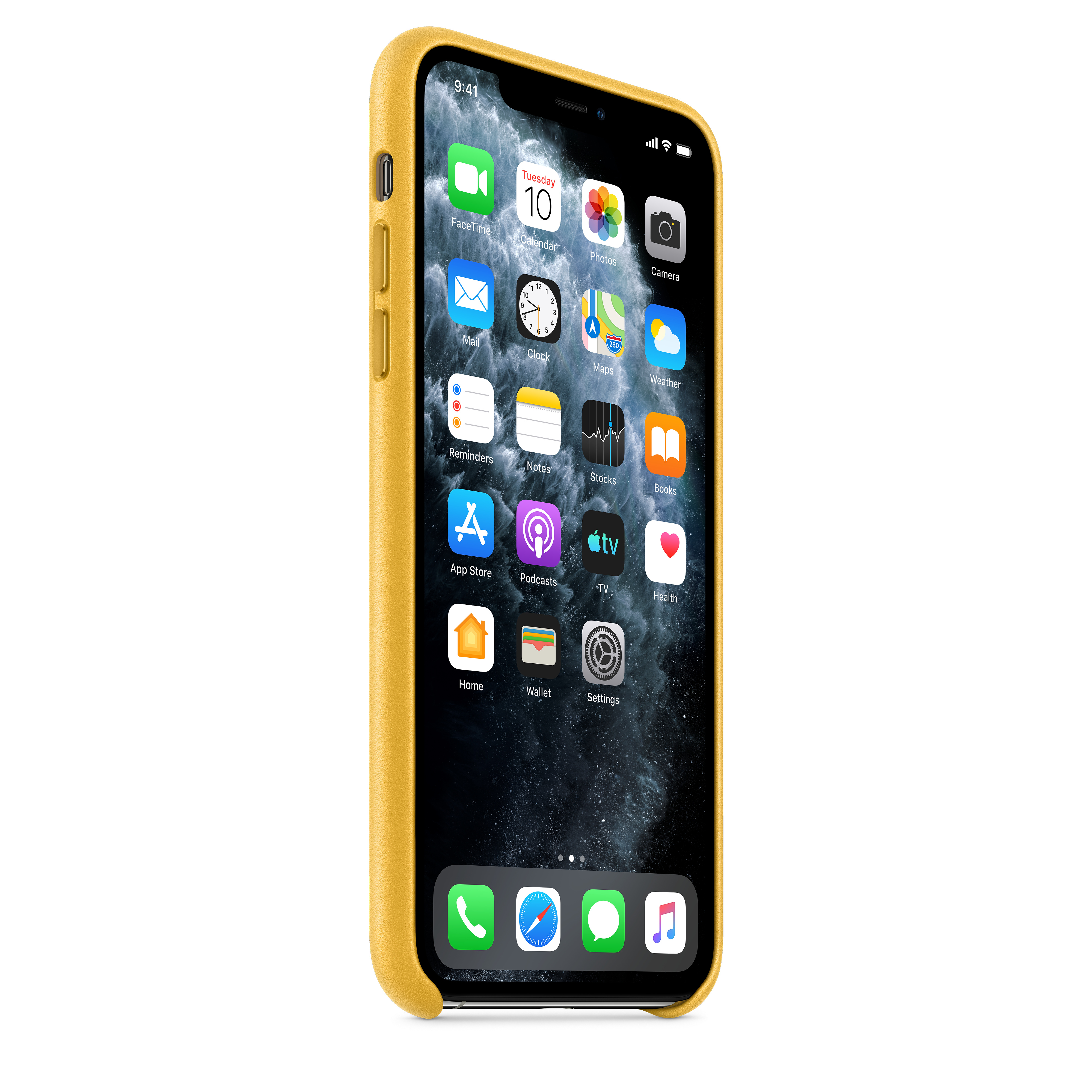 MX0A2ZM/A Iphone 11 pro max leather case - meyer lemon Apple Santreyd  - Вид №3