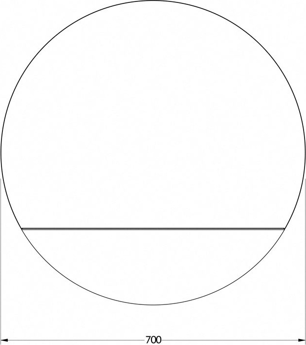 BY 0562 Зеркало с металлической полкой 60 cm EVOFORM Shadow - Вид №1