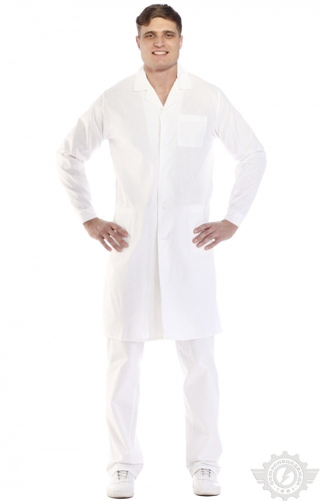 61725 Халат мужской белый  Медицинская одежда  размер 52-54/182-188 Спецодежда  - Вид №12