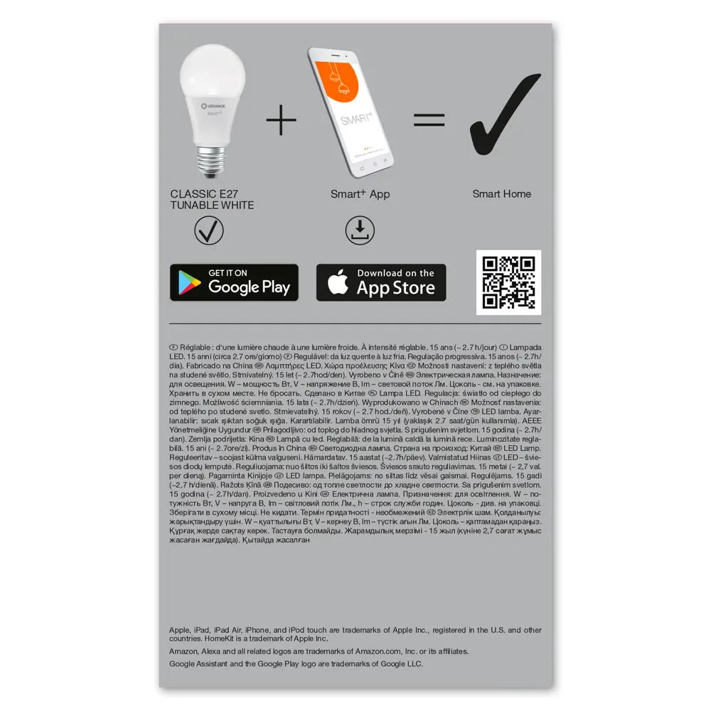 Лампа умная светодиодная Wi-Fi Osram Smart Plus E27 220-240 В 9.5 Вт груша матовая 1055 лм изменение оттенков белого 89143905 STLM-2043092 LEDVANCE  - Вид №6