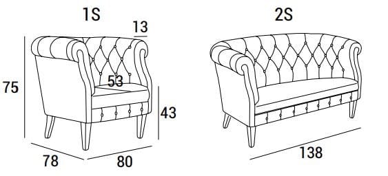 Кресло capitonné Domingo Salotti 203 ARCH-00117465 - Вид №3