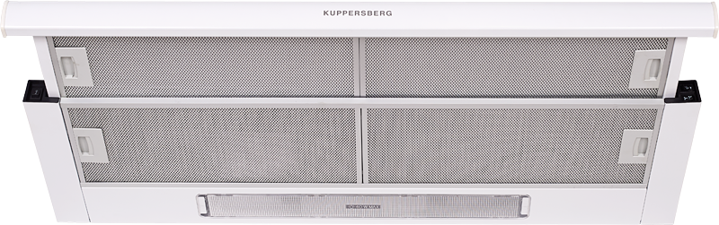 SLIMLUX II 90 BG Встраиваемая вытяжка, ширина 90 см, отвод/рециркуляция, 550 м3/час, механическое управление, 3 скорости, освещение 2х40 вт, металлические жироулавливающие фильтры, угольный фильтр с3с (опция), 38-54 дб, цвет белый ( португалия ) Kuppersbe Santreyd 
