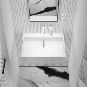 Прямоугольный подвесной умывальник из смолы