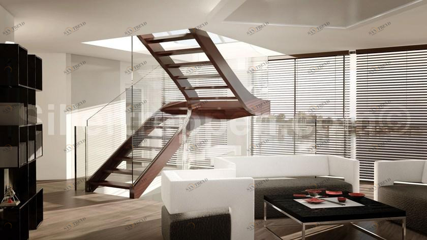 Siller Treppen Самонесущая открытая лестница из нержавеющей стали и стекла с боковыми перекладинами Melbourne sun-id-1477139