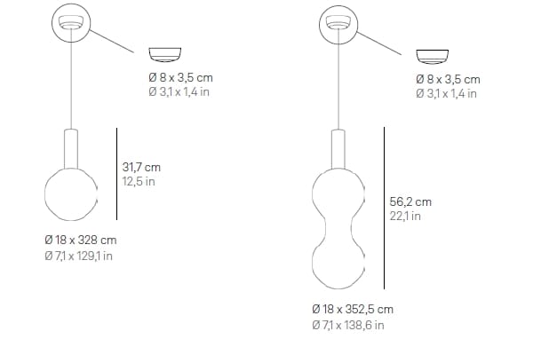 Светодиодный подвесной светильник из боросиликатного стекла Zafferano Sphere &amp ARCH-00059137 - Вид №7