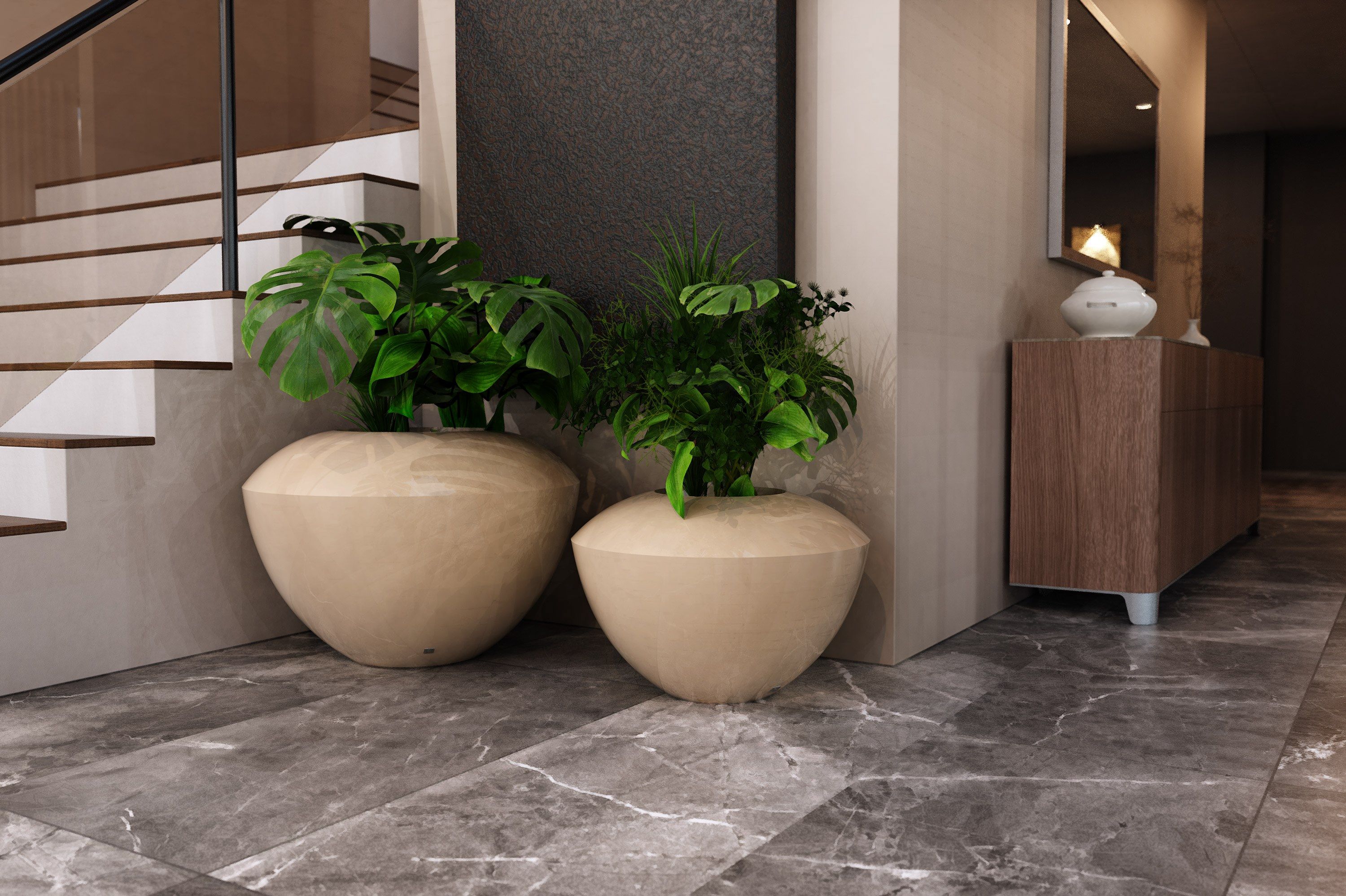 Круглая ваза из стекловолокна GANSK SPIN ARCH-00141063 - Вид №2