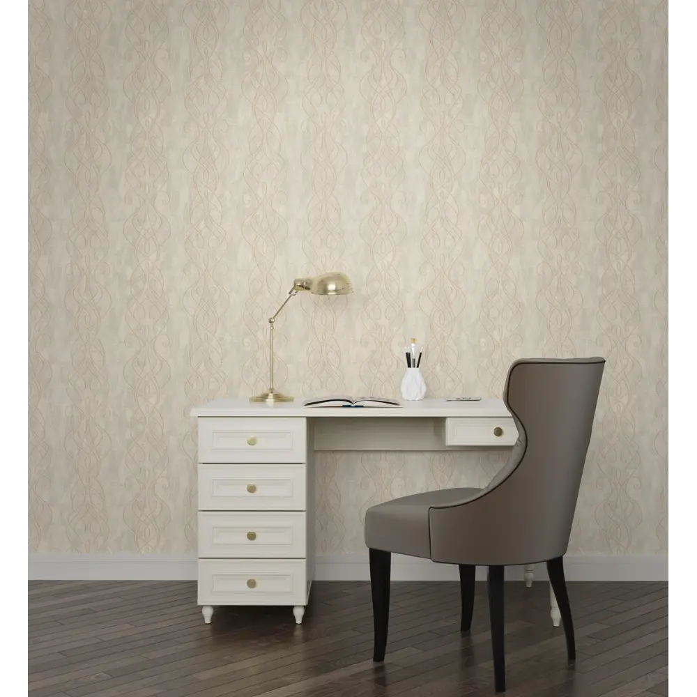 Обои флизелиновые Vog Collection Классика вензель бежевые 1.06 м VV71078-12 STLM-2101957 - Вид №2