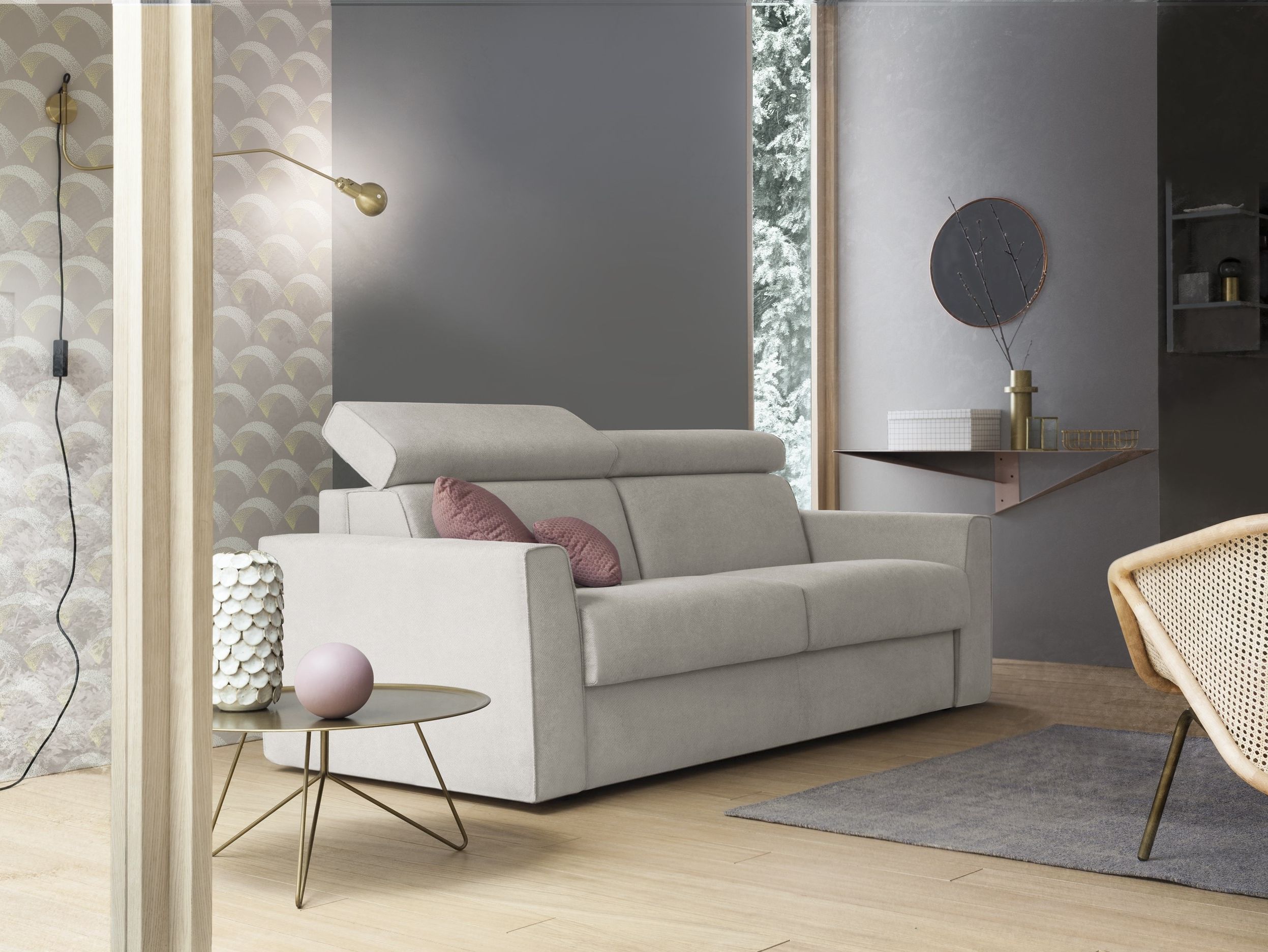 Двуспальный диван-кровать из ткани Felis Day &amp ARCH-00065823 - Вид №1