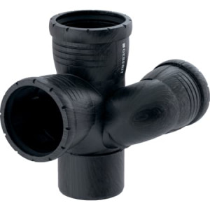 393.464.14.1 Крестовина Geberit Silent-Pro, левая со смещенным впуском и дополнительным отводом 87,5° Geberit